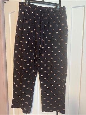 Bulldog/Frenchie Sleepwear Pant with Tan & White Dog Print Size Large
